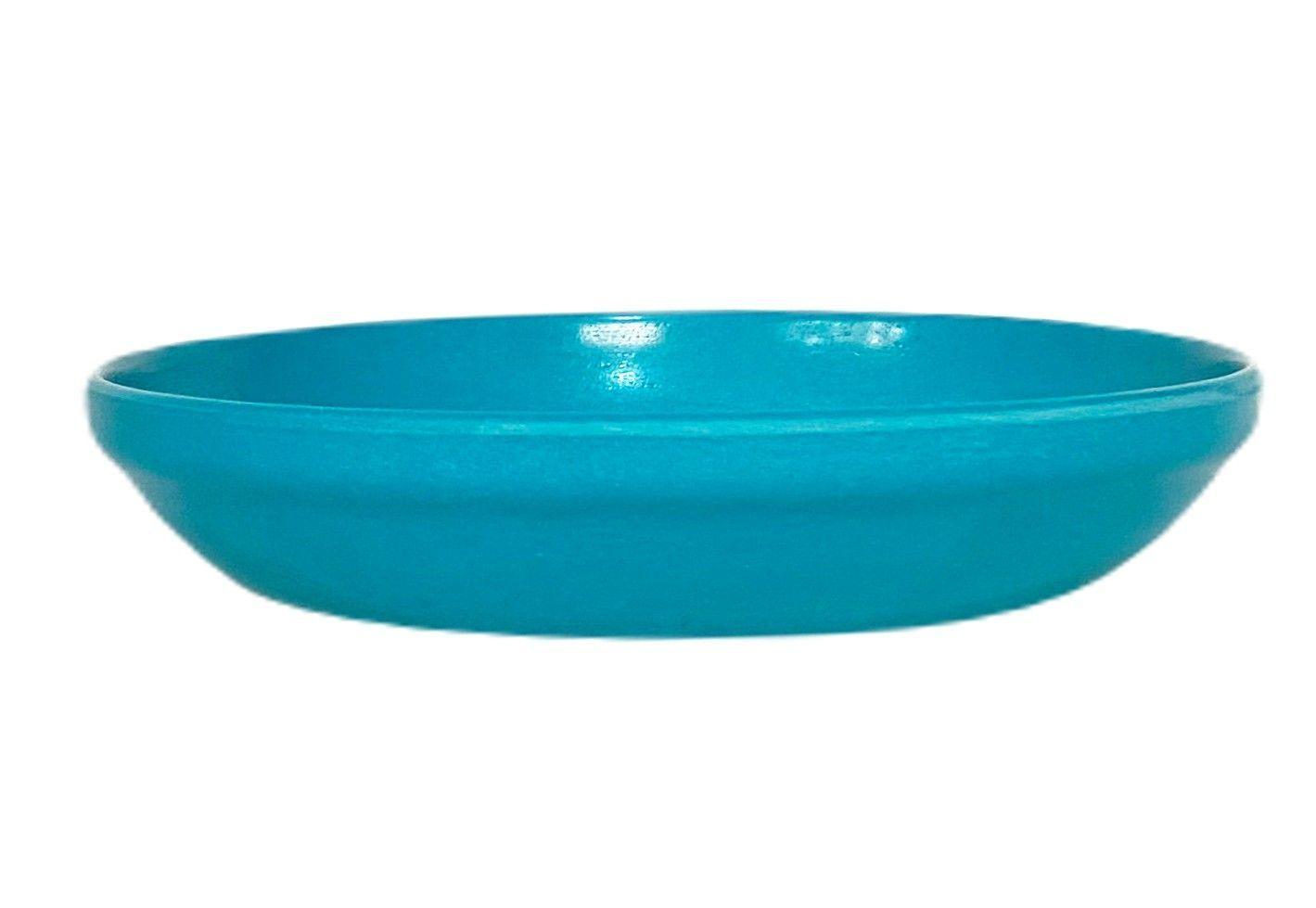 SET 4 MACETA BIO CURVO TURQUESA C/PLATO 16,5X13-2