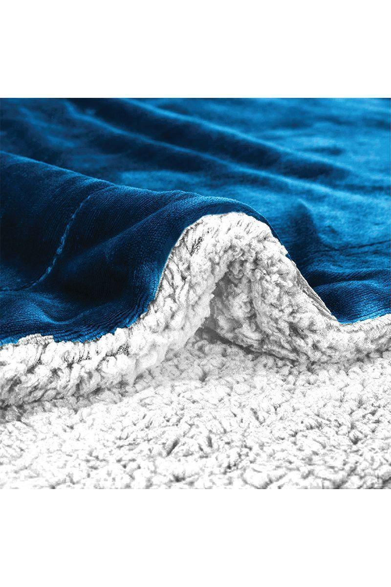 Manta Grande Sherpa 210 X 230 cm Azul-1