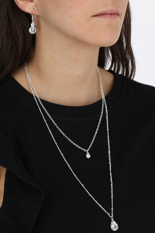 Collar Set Shine Bright Plateado Humana-1