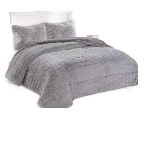 Cobertor Chiporro Peludo 1 1/2 Plazas - Gris -0