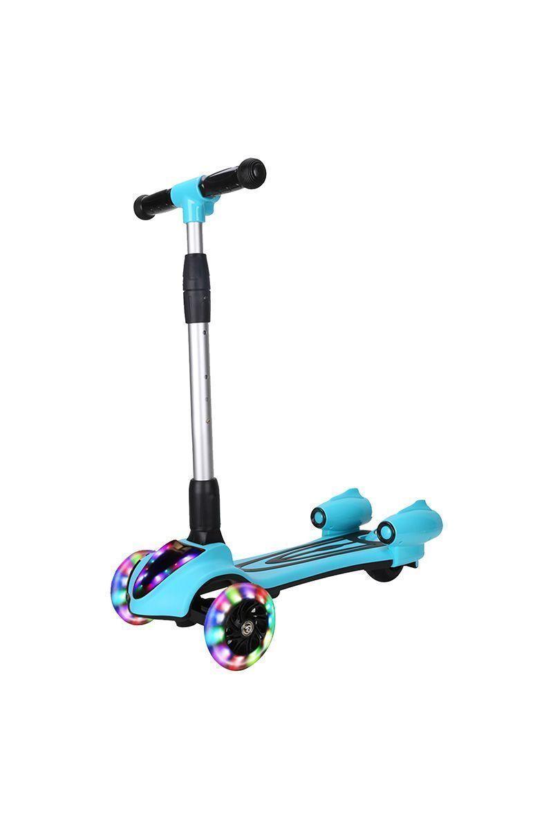 Scooter Infantil Luces LED Efecto Cohete Celeste-0