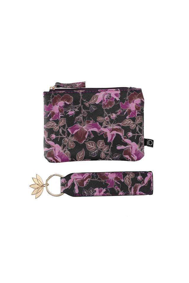 Billetera Mediana + Llavero Blossom Morada ID-1