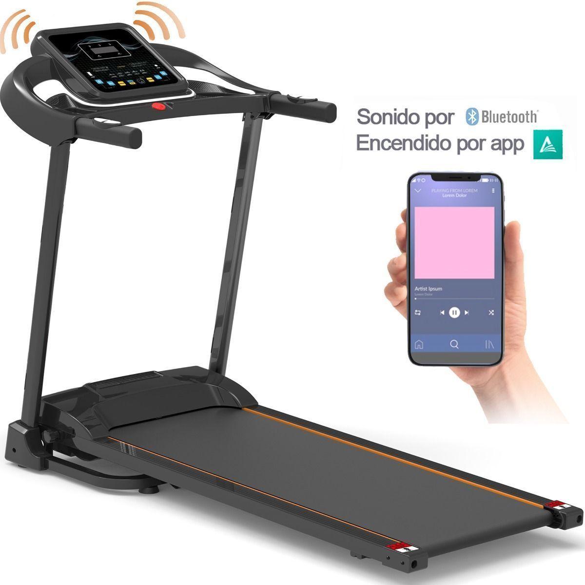 Trotadora Electrica Plegable 1,8 Hp Bluetooth Gym-2