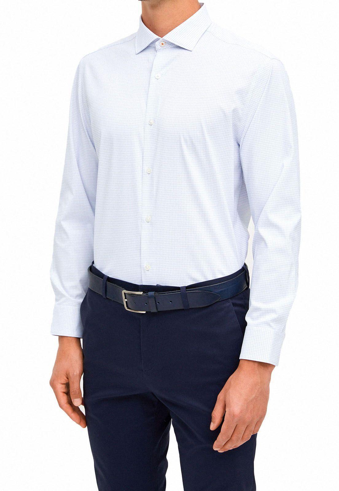 Camisa tech non iron diseño cuadros-0