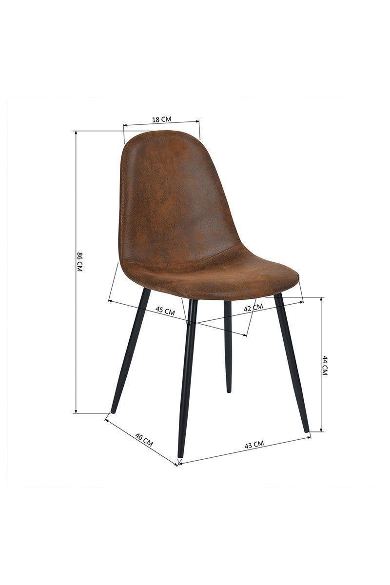Pack 4 Sillas Comedor Sitial Charlton Vintage Pu Café-2