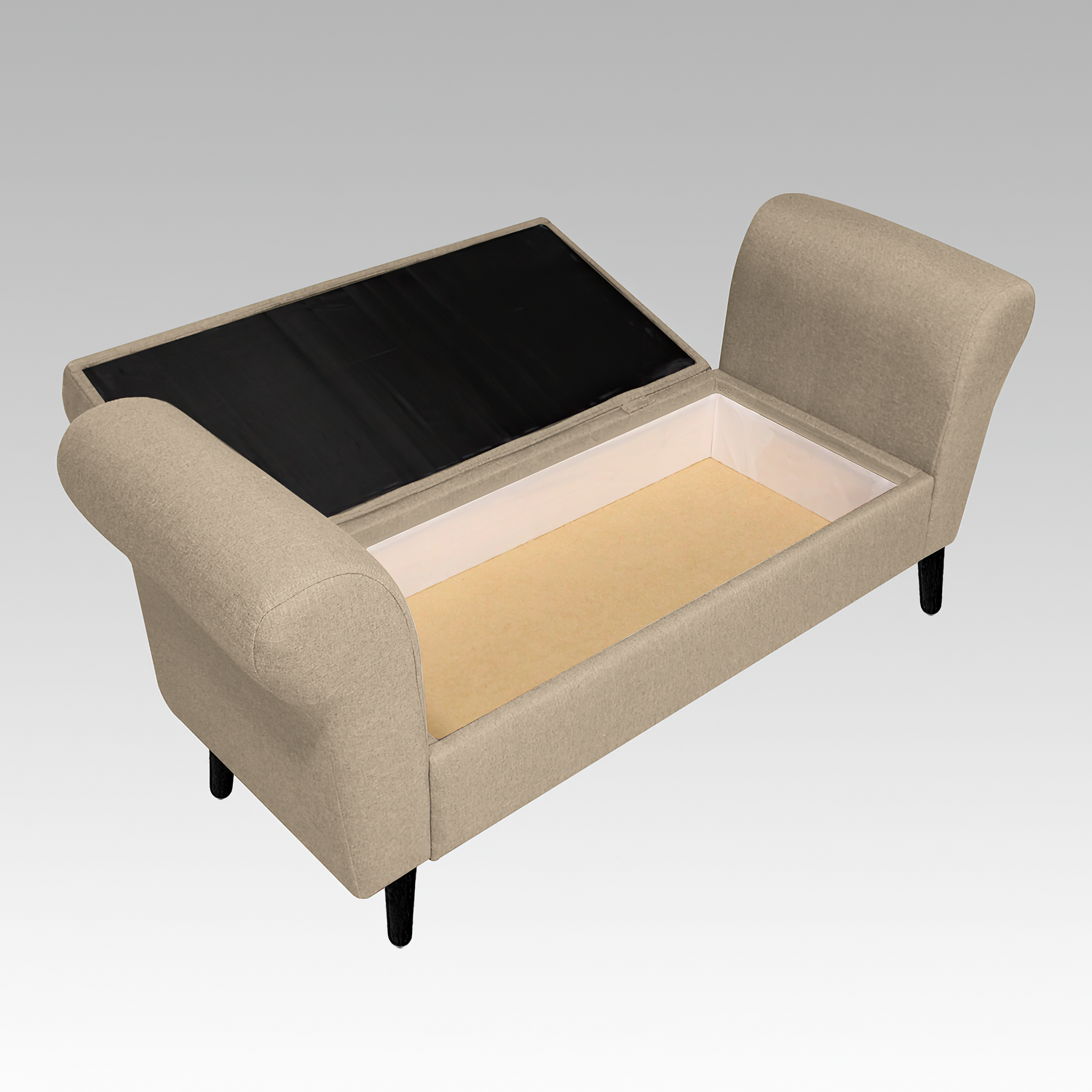 Banqueta Baúl 6 Botones Valencia beige-3