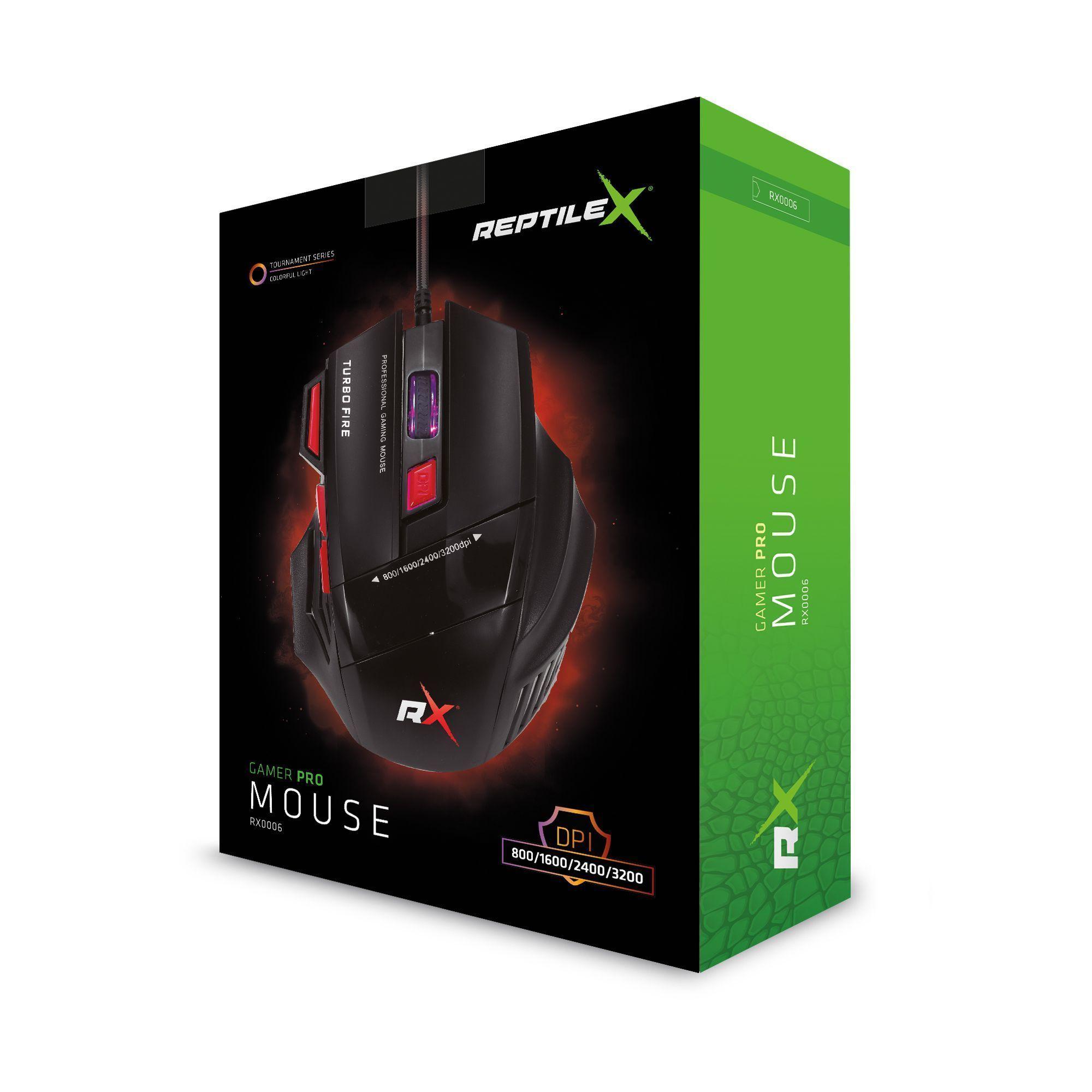 Mouse Gamer ergonómico 3200DPI Retroiluminado -3