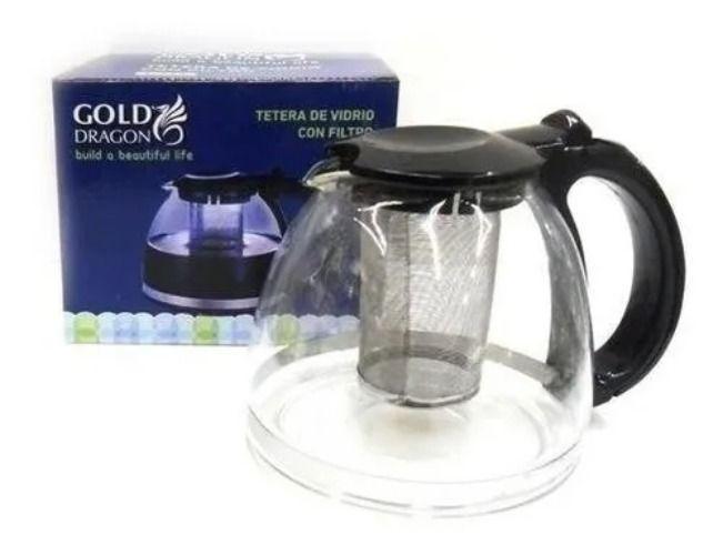 Tetera Vidrio Cocina 700 Ml Con Filtro Metálico Para Te-0