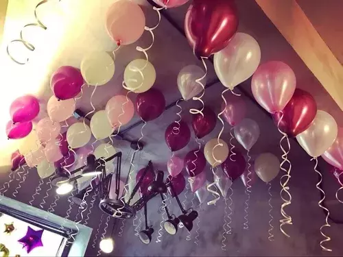 Pack 25 Set De Cumpleaños Globos Cumpleaños Globos Vinotinto -4