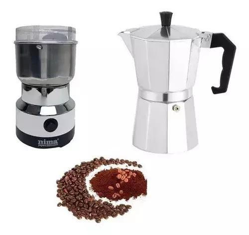 Pack X2 Maquina Cafe Cafeteras Italianas Moledor Molino Cafe -0