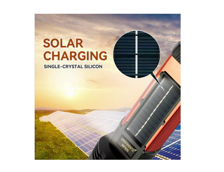 Linterna Táctica Alta Potencia Solar Recargable -5
