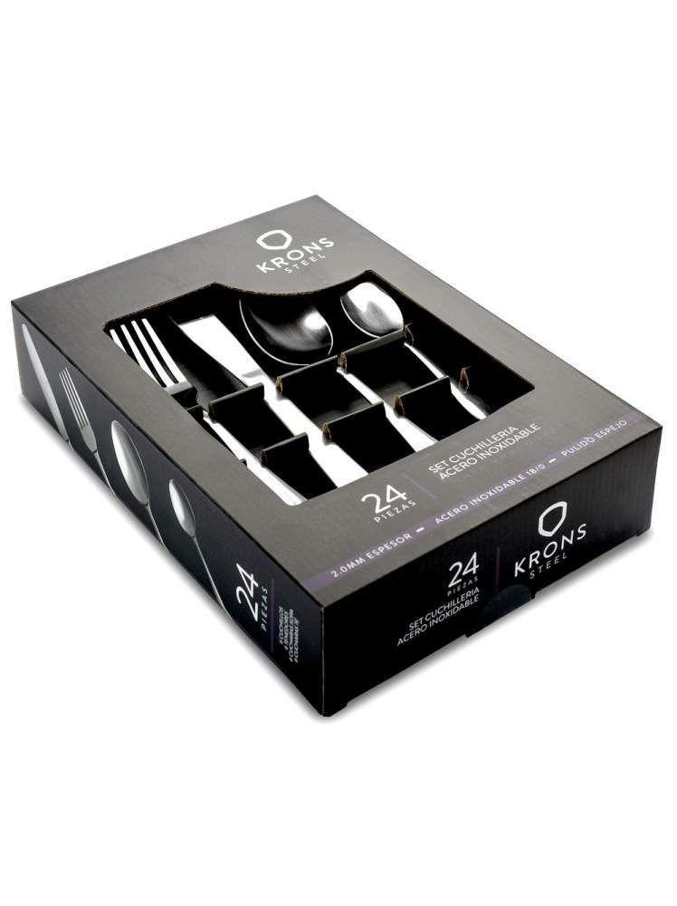 Set Cubiertos 24 Piezas Carnes Vancouver Acero Inoxidable-0