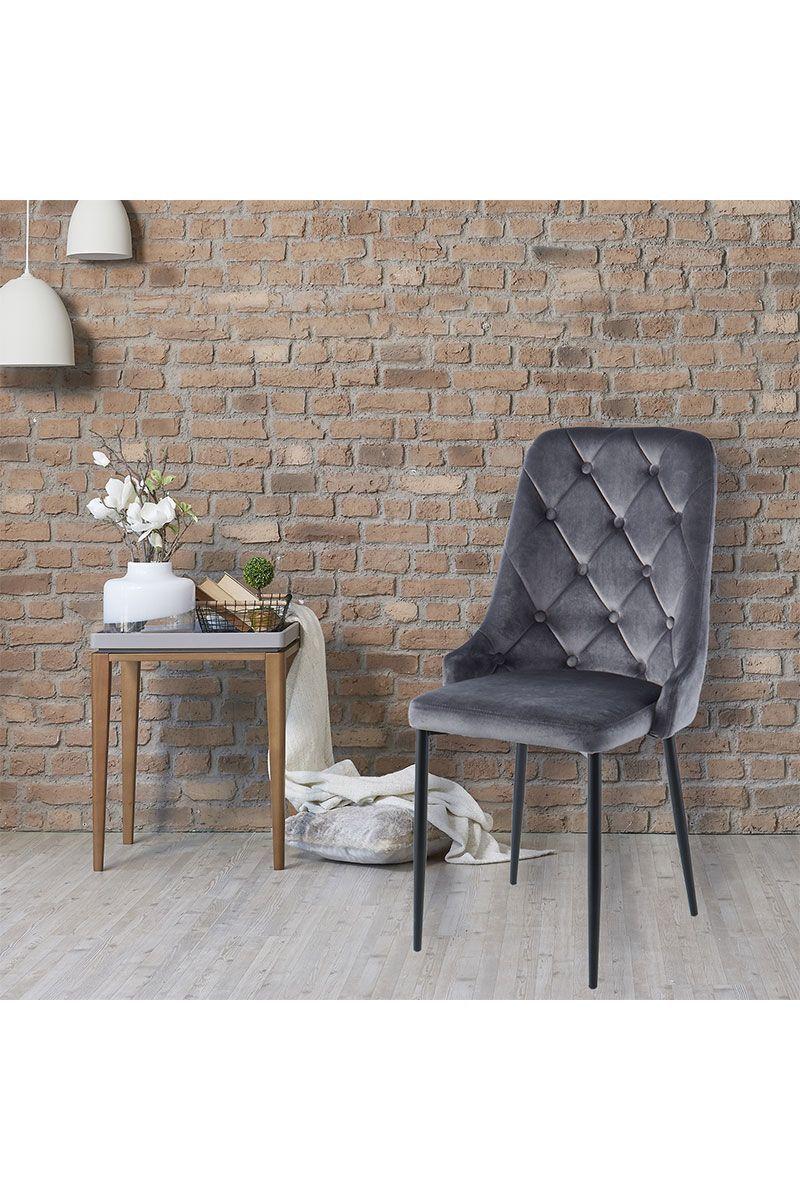 Pack 2 Sillas de Comedor Capitone Gris-1