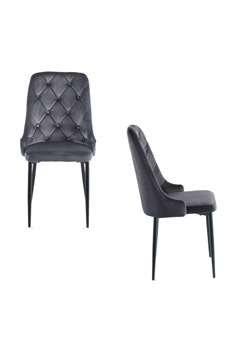 Pack 2 Sillas de Comedor Capitone Gris-3