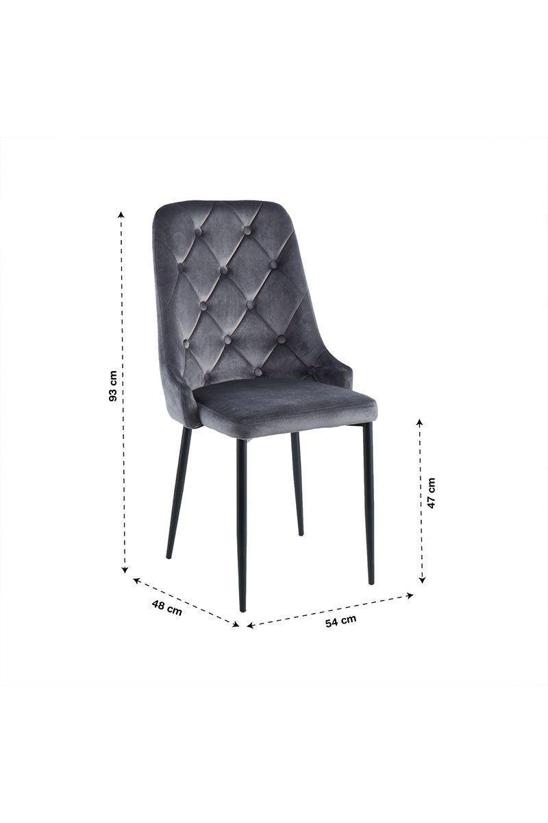 Pack 2 Sillas de Comedor Capitone Gris-2