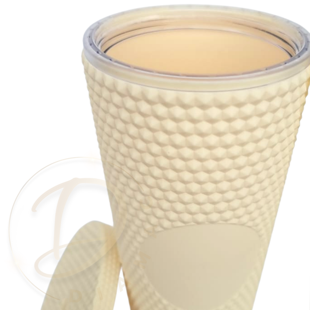 Vaso Mug Tublr Stud Botella Motivacional Vaso con Bombilla Amarillo Pastel-2
