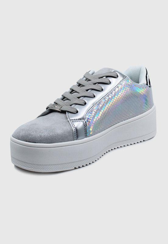 Zapatilla mujer CY10614 silver Stylo -2