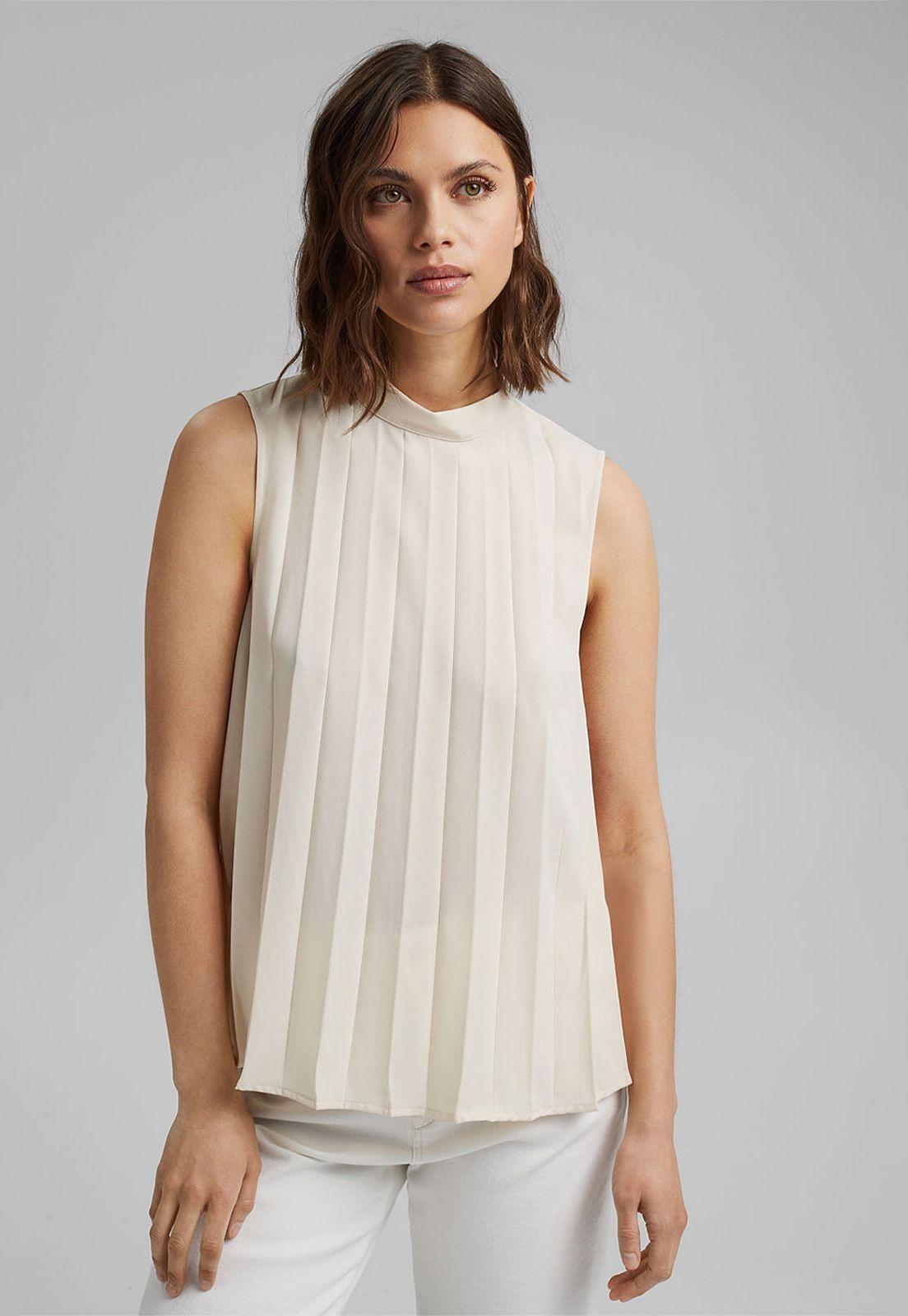 Blusa Con Lazada Y Pliegues Esprit-0