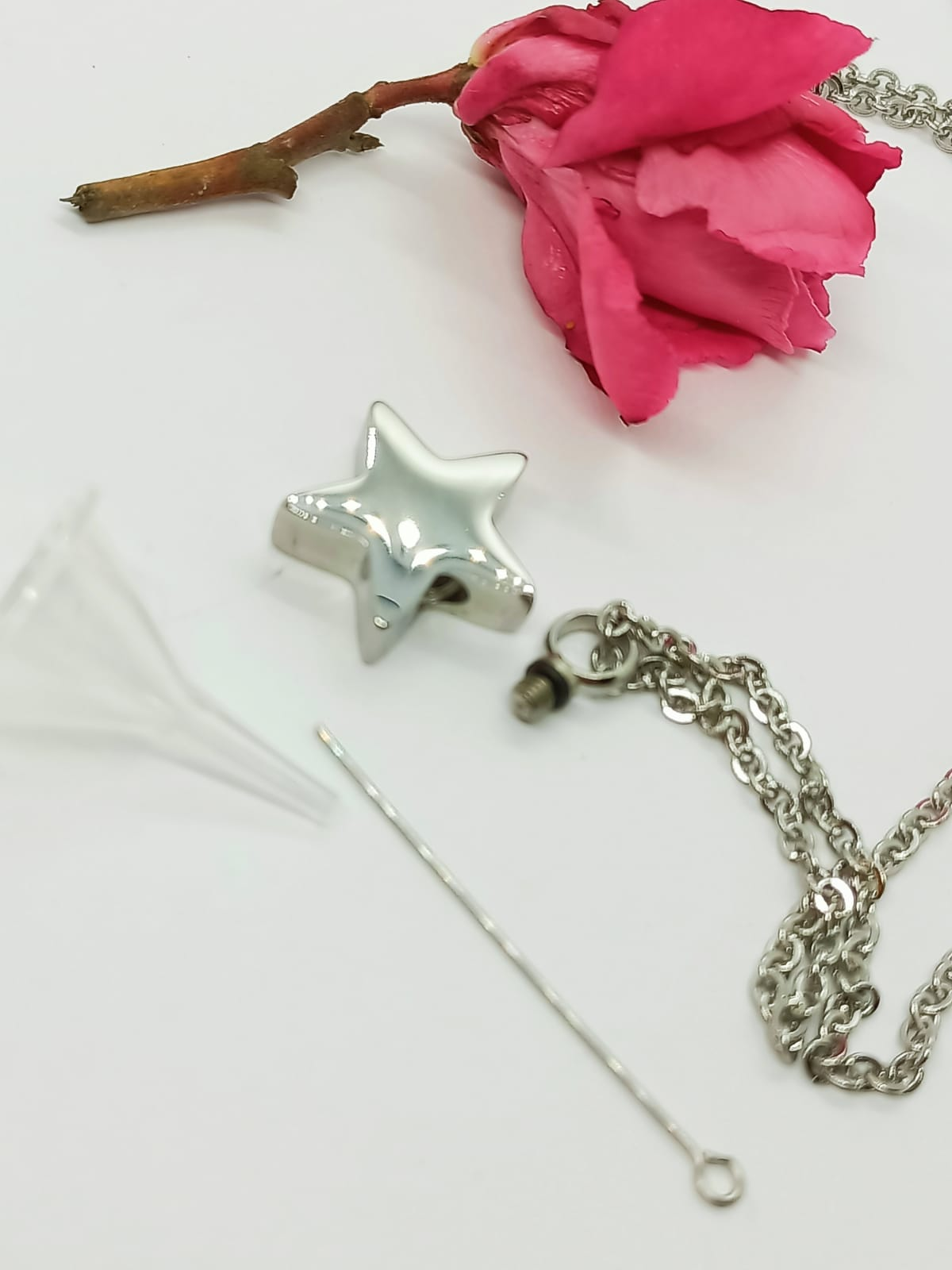 Cadena Colgante Urna Cremacion Estrella Acero Cenizas Anfora-3