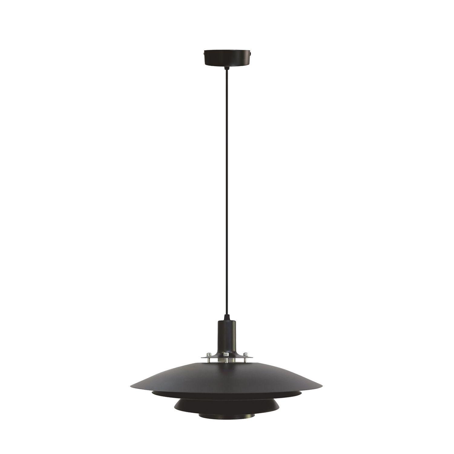 Lámpara Colgante E-27 Diseño Con Cuatro Pantallas Negro-0