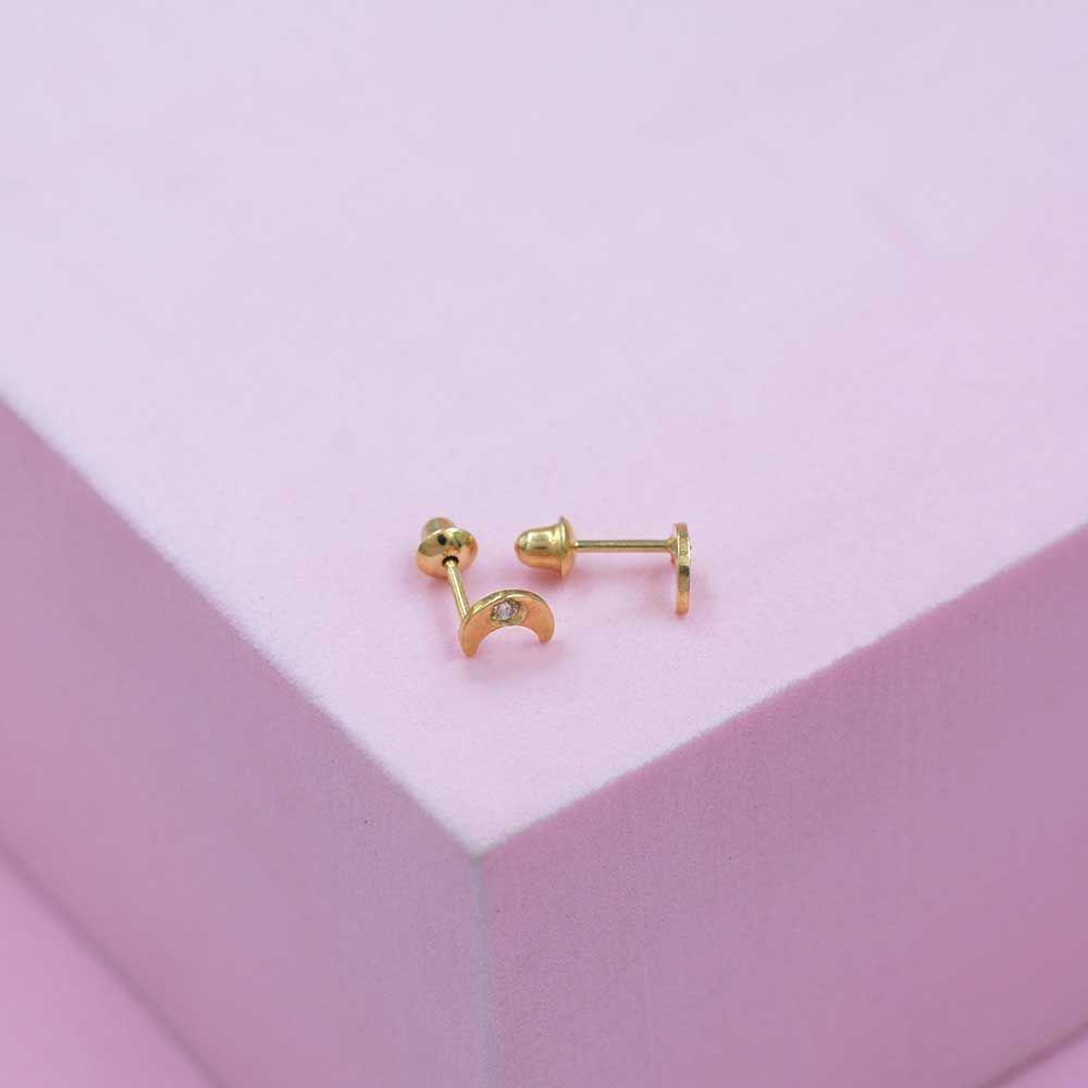 Aros Luna Oro Amarillo 18k-0