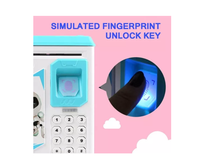 Alcancía De Ahorro Electrónica Sonido Huella Y Contraseña Rosa-2