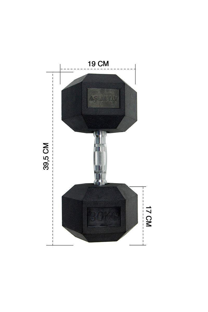 Pack de 2 Mancuernas Hexagonales 30 Kg Negro-2