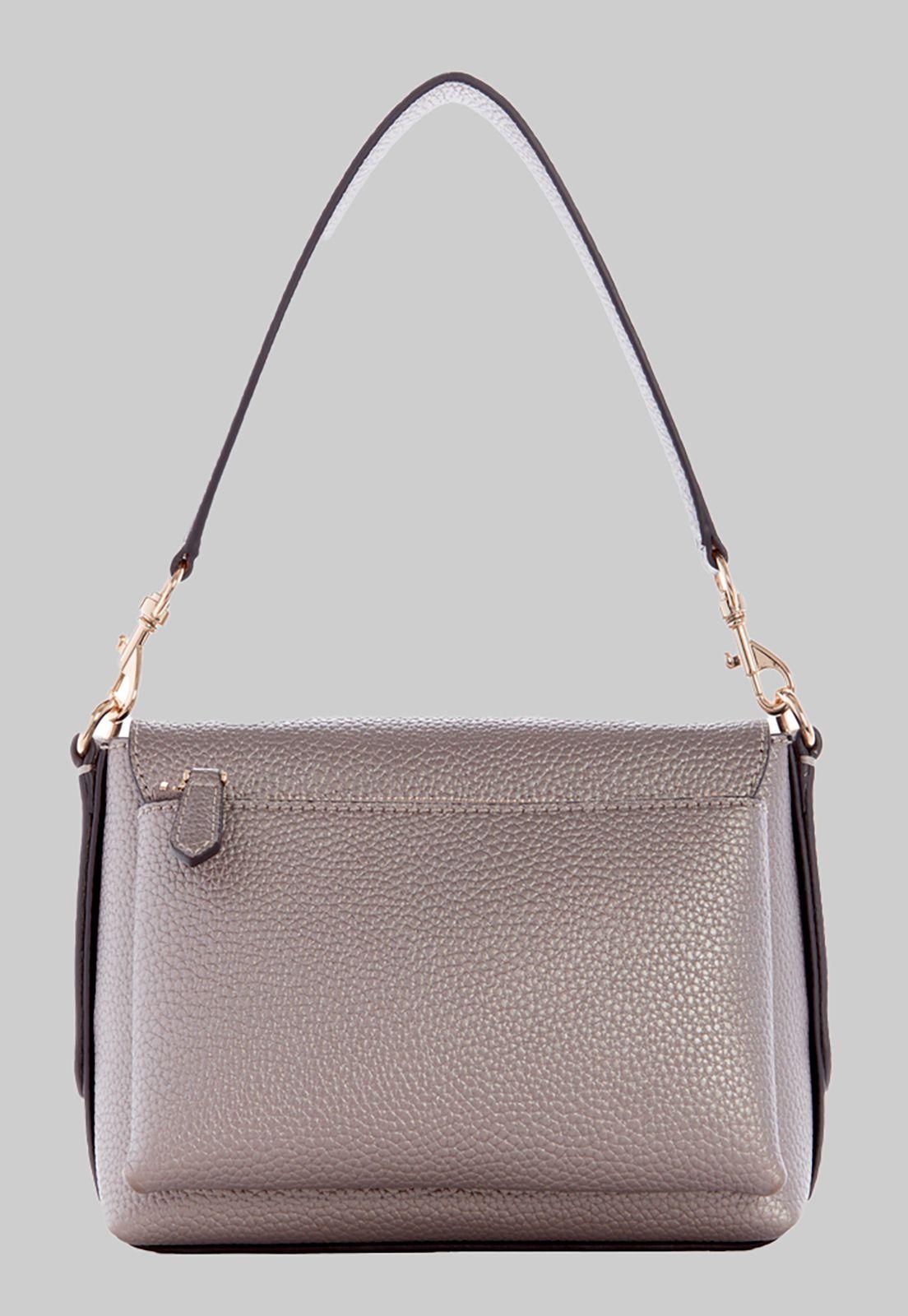 Cartera Eco Brenton Flap Shoulder Plateado Guess-1