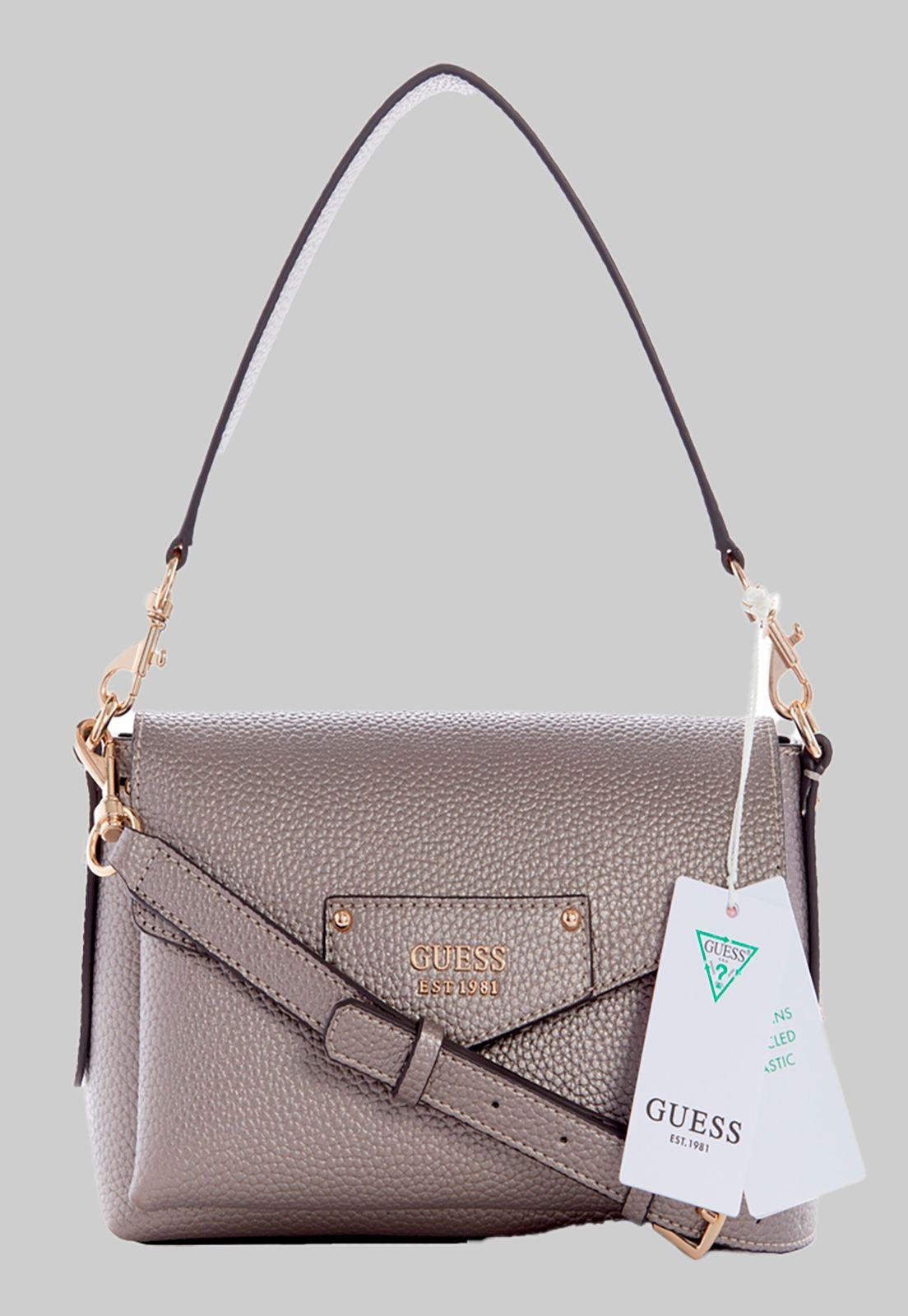 Cartera Eco Brenton Flap Shoulder Plateado Guess-0