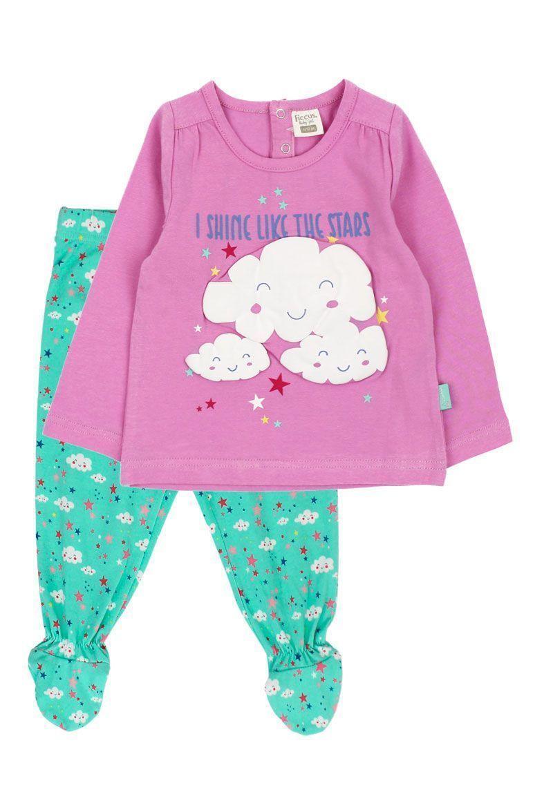 Pijama Bebé Niña Algodón 2 Piezas Shine Ficcus-0