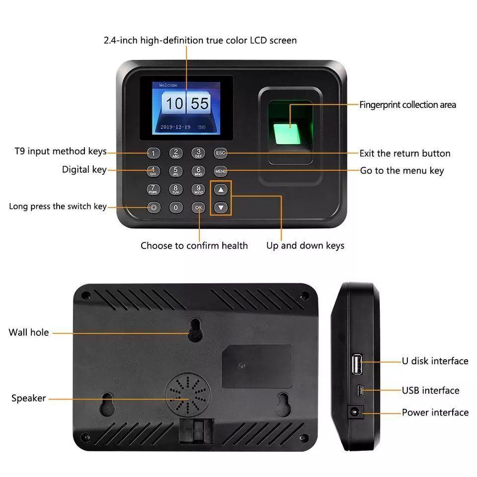  Reloj Control de Asistencia por Huella Dactilar Biométrico-4