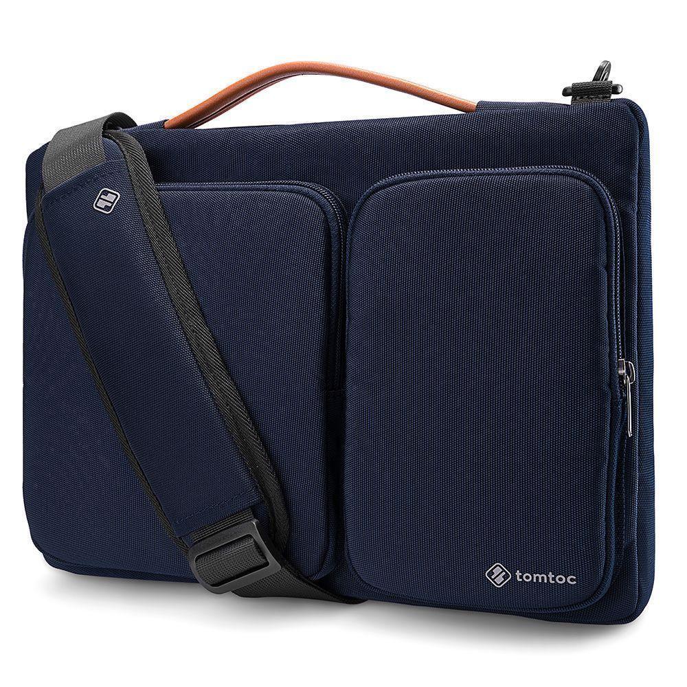 TOMTOC- BOLSO DE HOMBRO A42 PARA NOTEBOOK/MACBOOK 14''- AZUL OSCURO-0