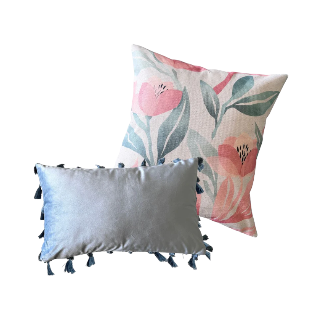 COMBO FUNDAS ACUARELA TULIPANES PASTEL X2-0