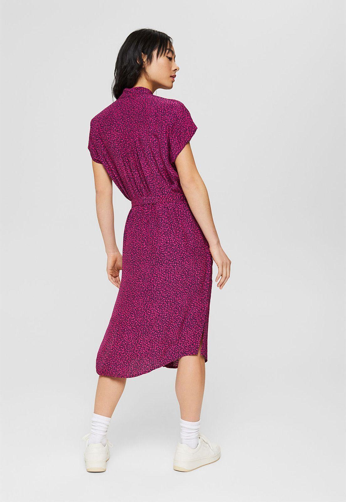 Vestido Midi Manga Corta Estampado Esprit-1