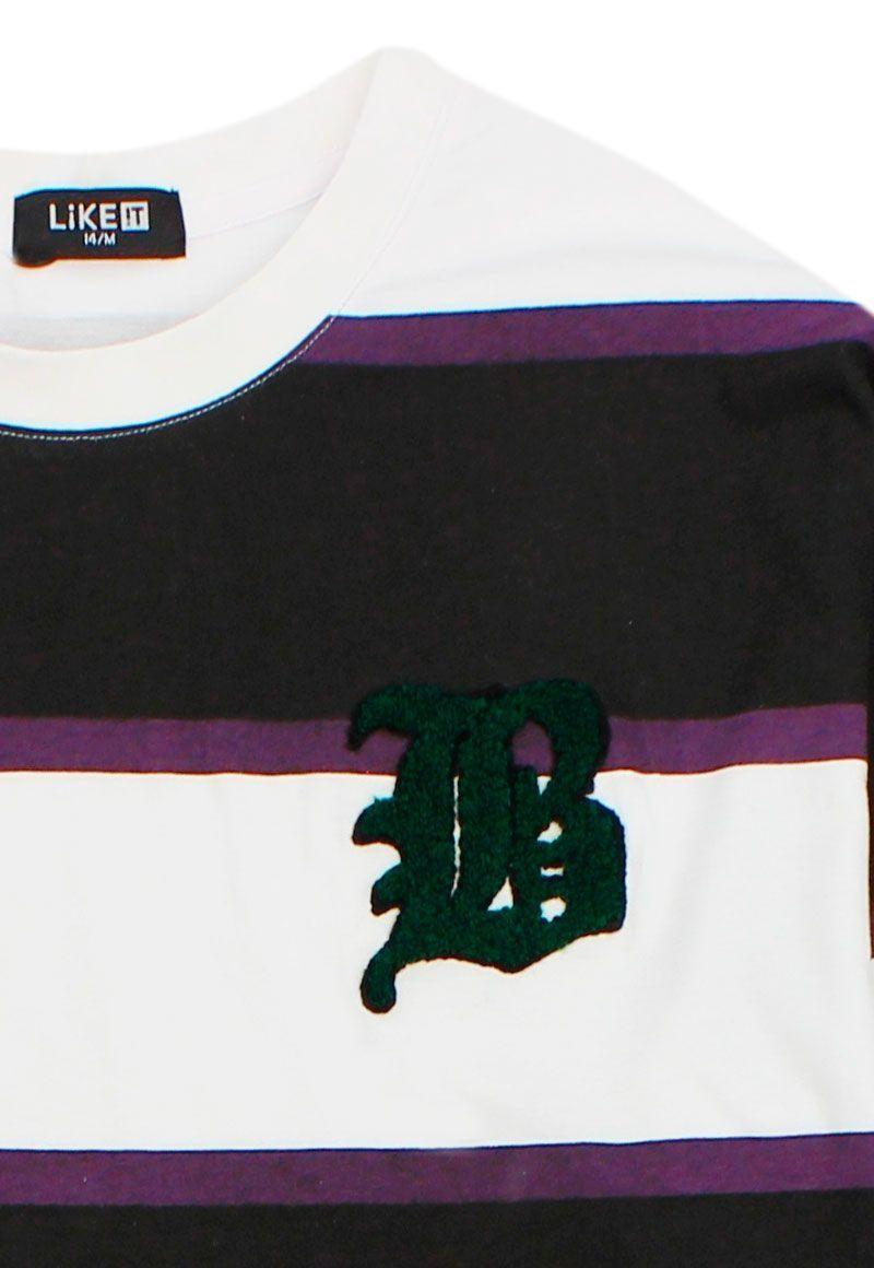 Polera teens niño listada varsity 502-2