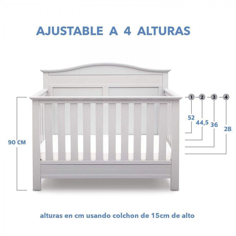 Cuna de madera 4 en 1 Barret Blanca-3
