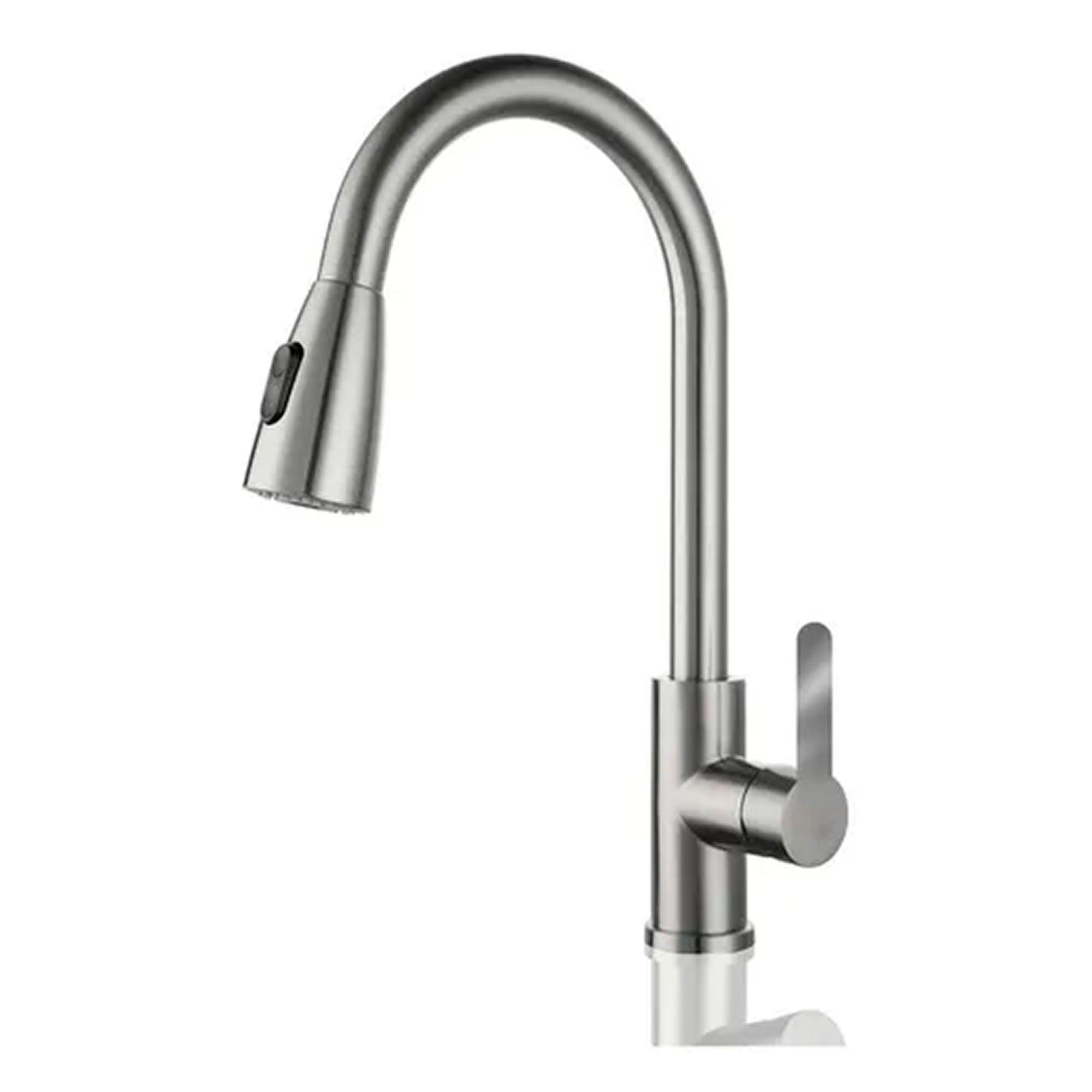 Llave Grifo Monomando Lavaplatos Extensible Niquel-0