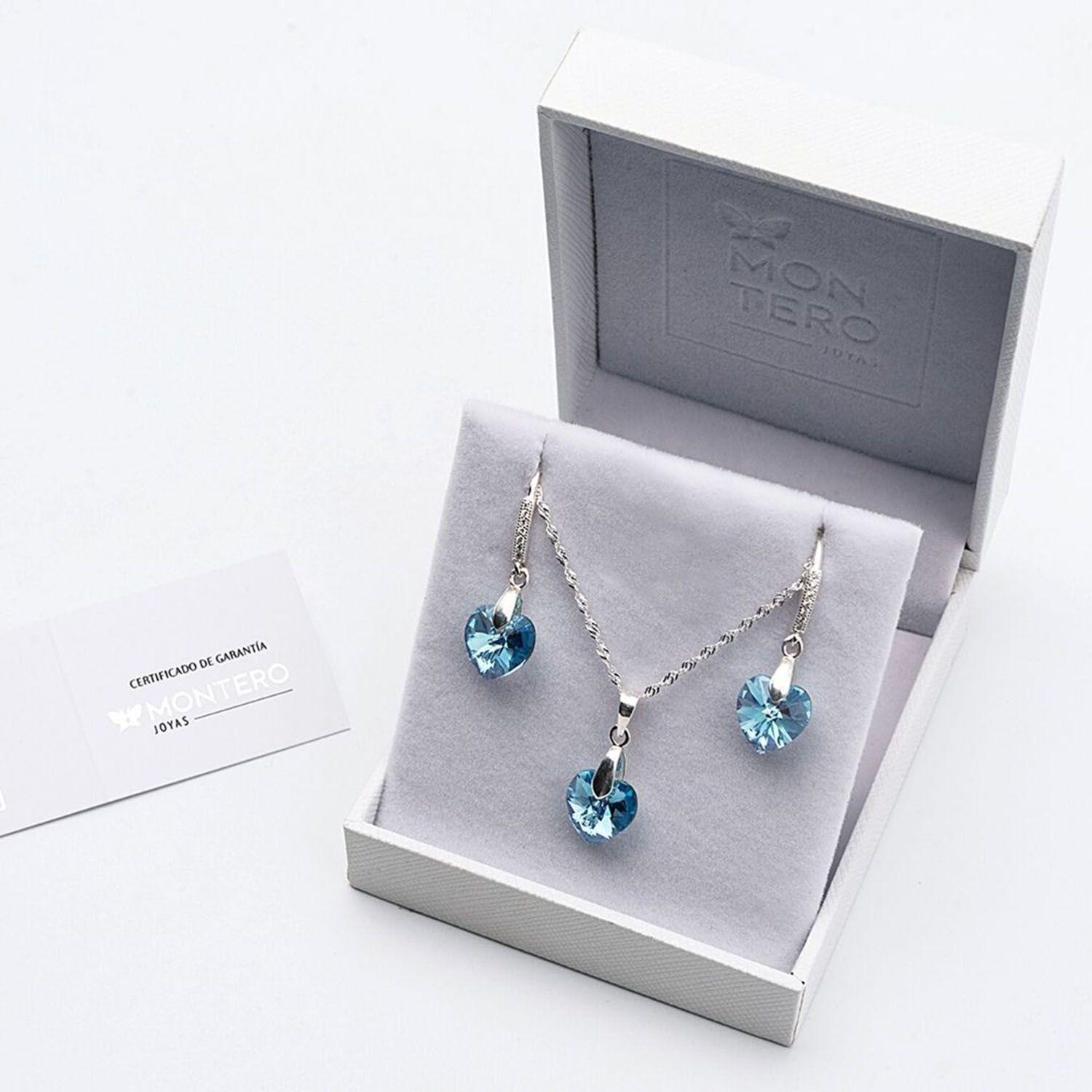 Conjunto Romance Cristales Genuinos  Aquamarine-2