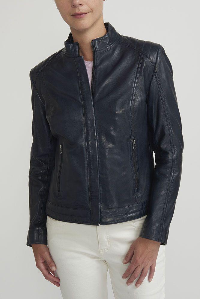 Chaqueta Cuero Surin Marino -2