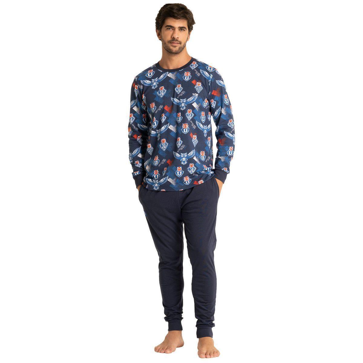 Pijama Largo Algodón Hombre Universidad De Chile C1 Top-0