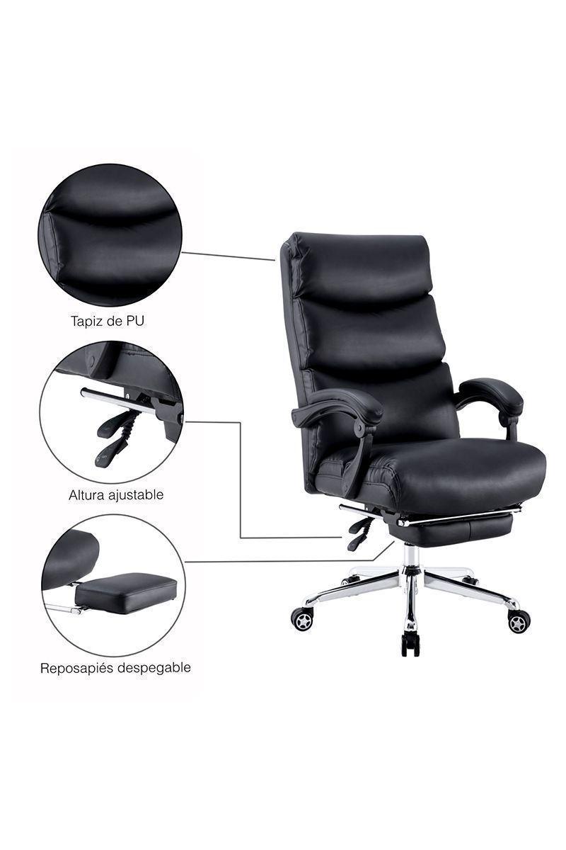 Silla Reclinable de Oficina Reggente Negro-4