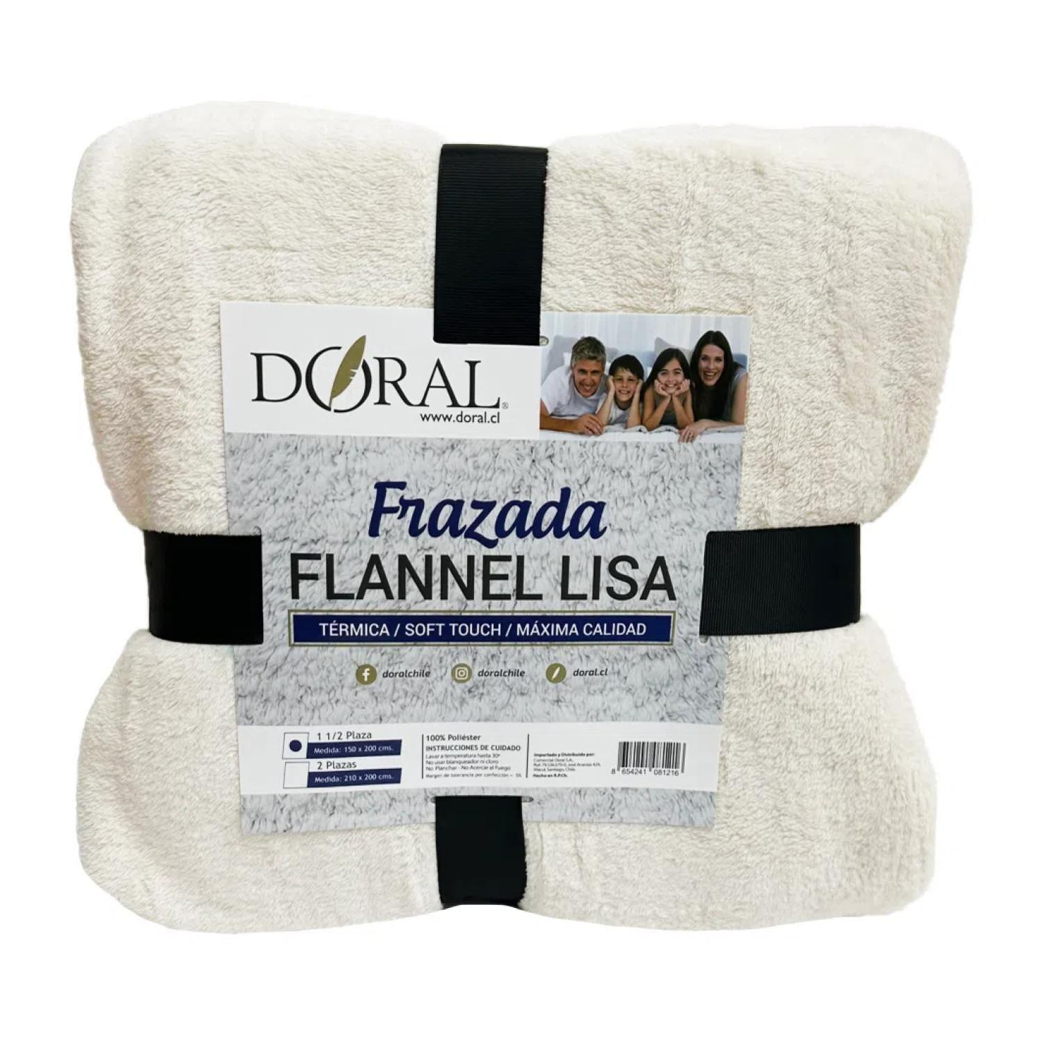 Frazada Termica 1.5 Plazas 150x200cm Crema Flannel-0
