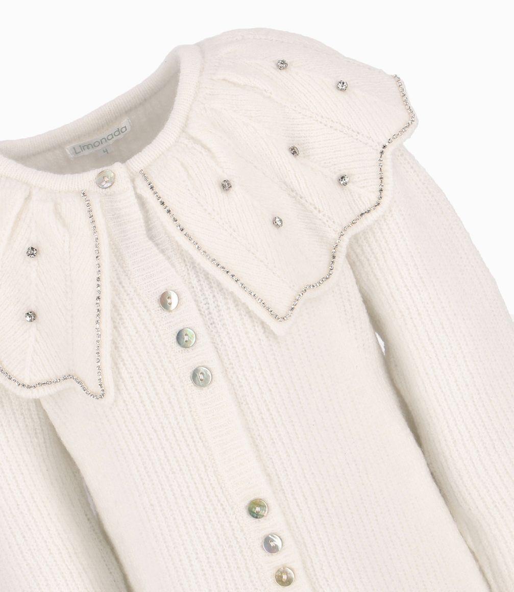 Chaleco Cuello Con Volantes Niña Crudo Limonada-2