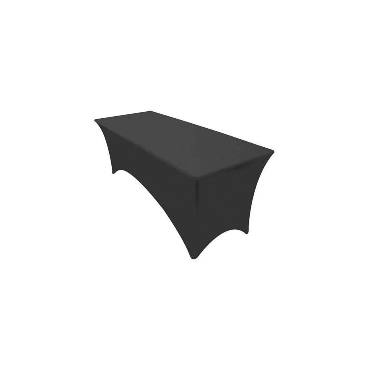 Mantel Negro En Spandex Para Mesa Plegable 1.80 Mts-0