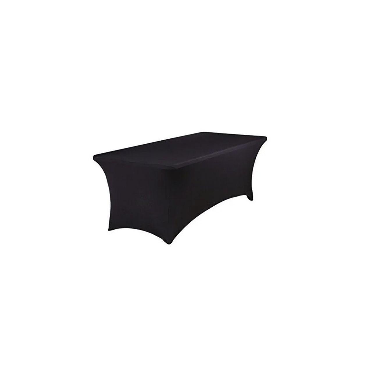 Mantel Negro En Spandex Para Mesa Plegable 1.80 Mts-1