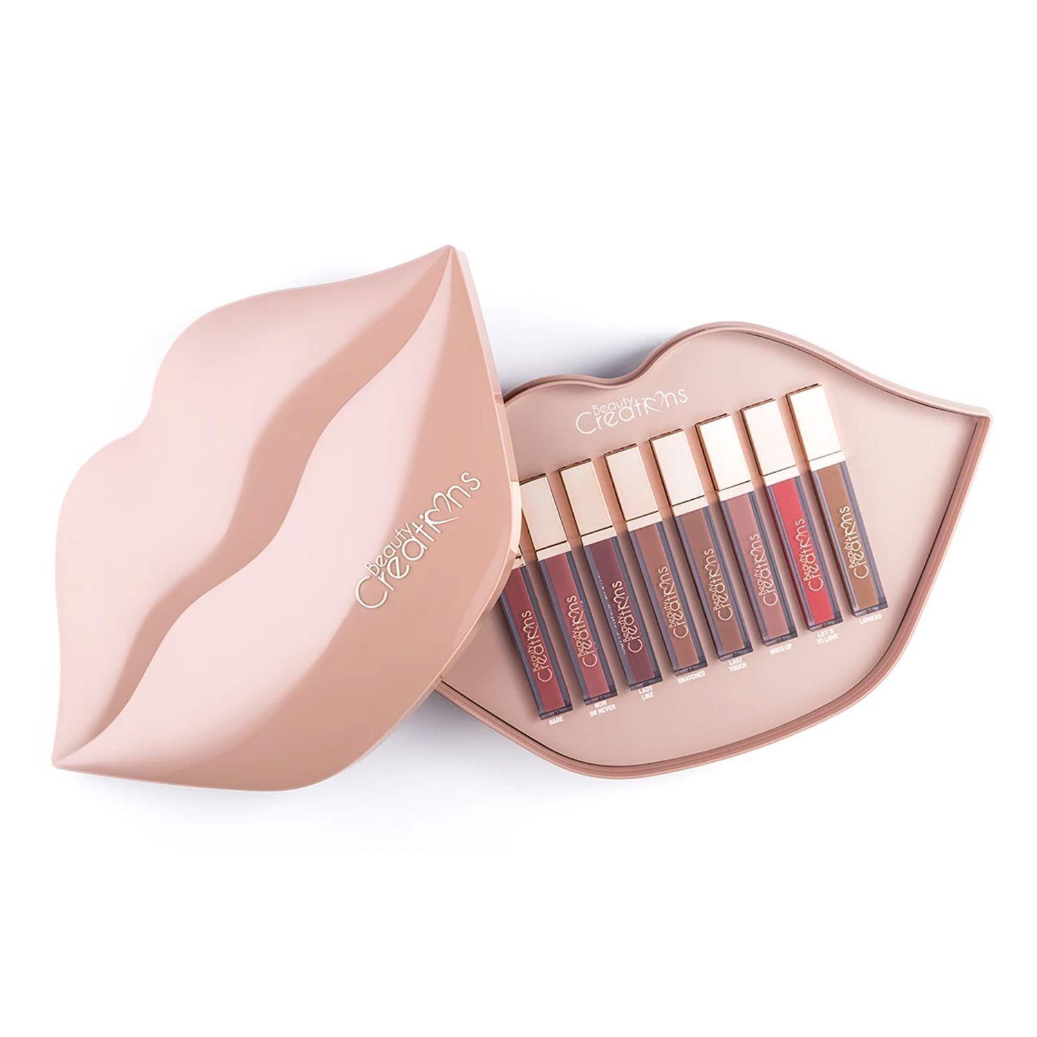 Set de 8 Labiales Seal The Deal "The Low Key" Color Nude Beauty Creations-0