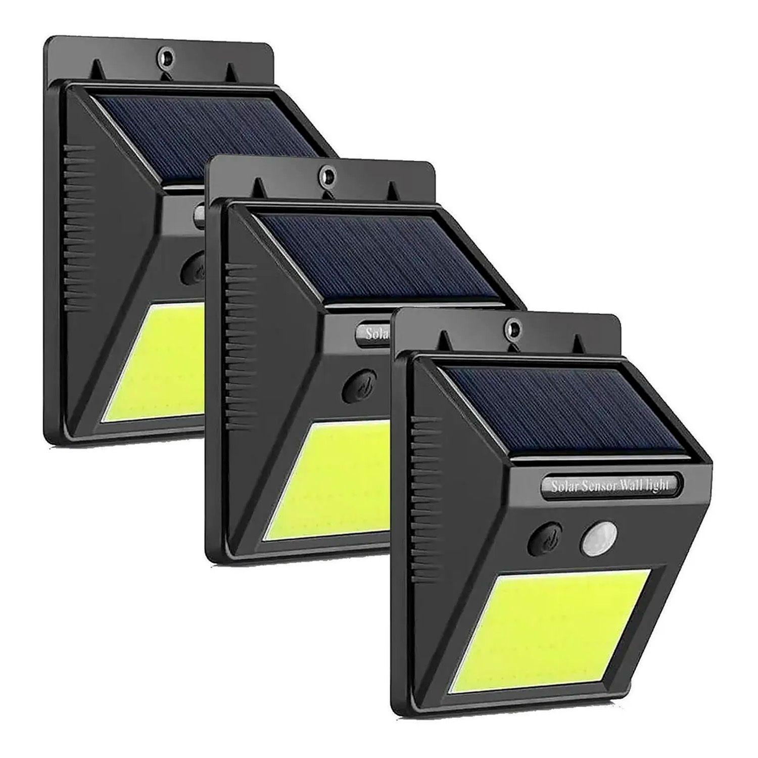 Pack 3 Foco Solar 48 Led Con Sensor De Movimiento Exterior-0