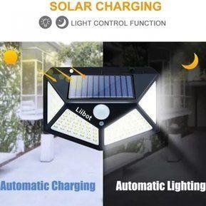 Focos Exteriores 100 Led Solar Luz Fija Sensor-1