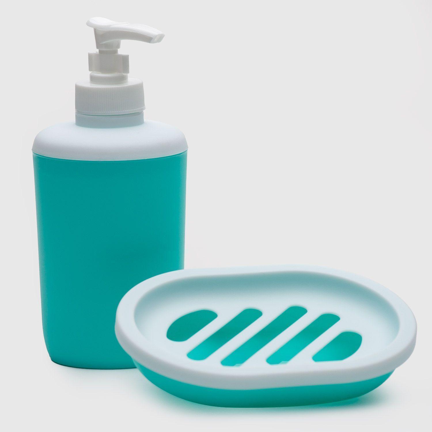 Set Baño 6 Piezas Plastico Turquesa-2