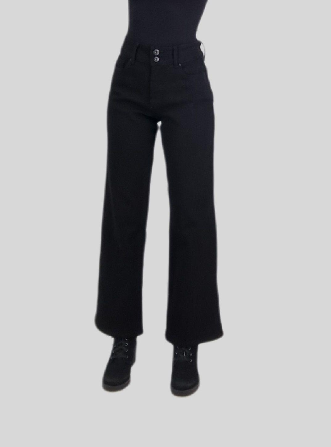 Jeans wide leg black-0